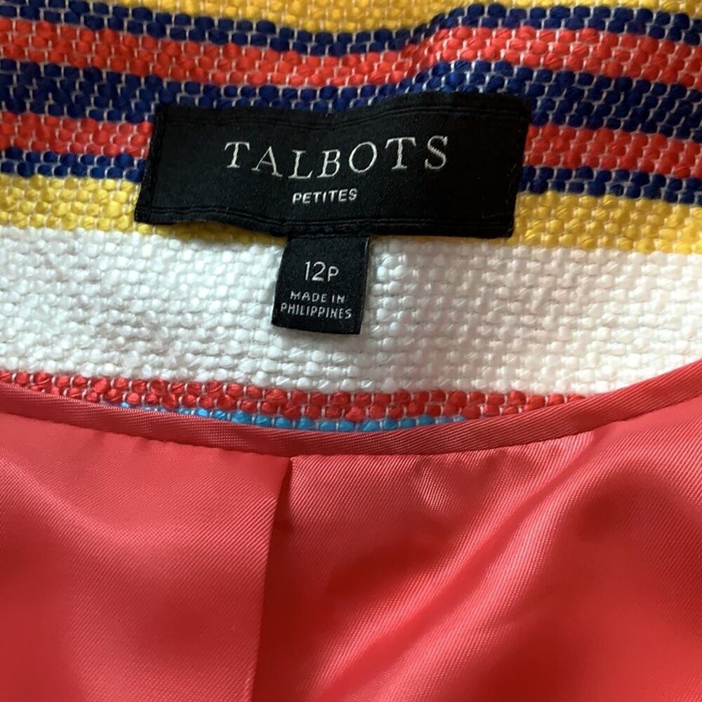 Talbots Multi-Color Stripe Textured Collarless Ho… - image 6